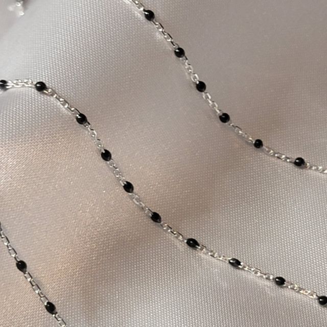 Black Satellite Link Sterling Silver Permanent Jewelry Chain