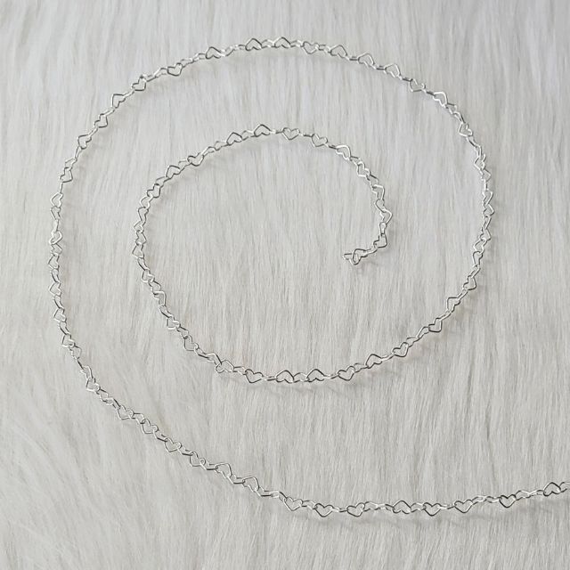 Heart Links Sterling Silver Permanent Jewelry Chain
