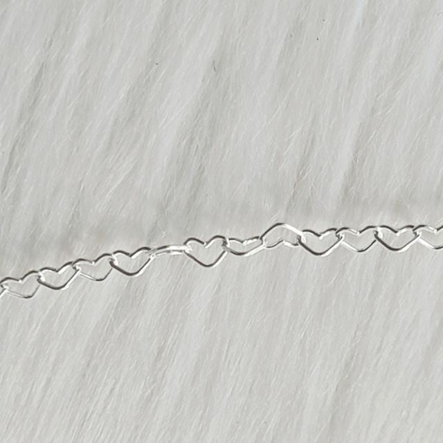 Heart Links Sterling Silver Permanent Jewelry Chain