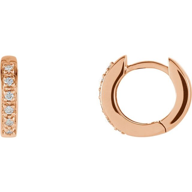 Suzette 14k Rose Gold Diamond Huggie Earrings