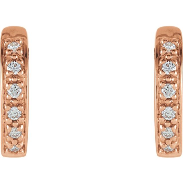 Suzette 14k Rose Gold Diamond Huggie Earrings