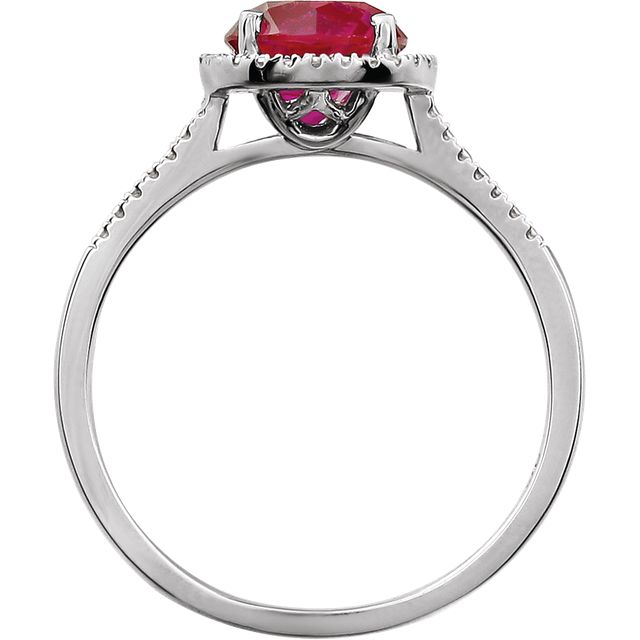 Round .01 CTW Diamond Halo Birthstone Ring in .925 Sterling Silver