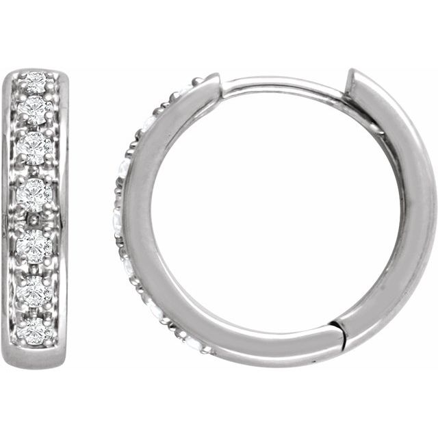 Suzette 14k White Gold Diamond Huggie Earrings