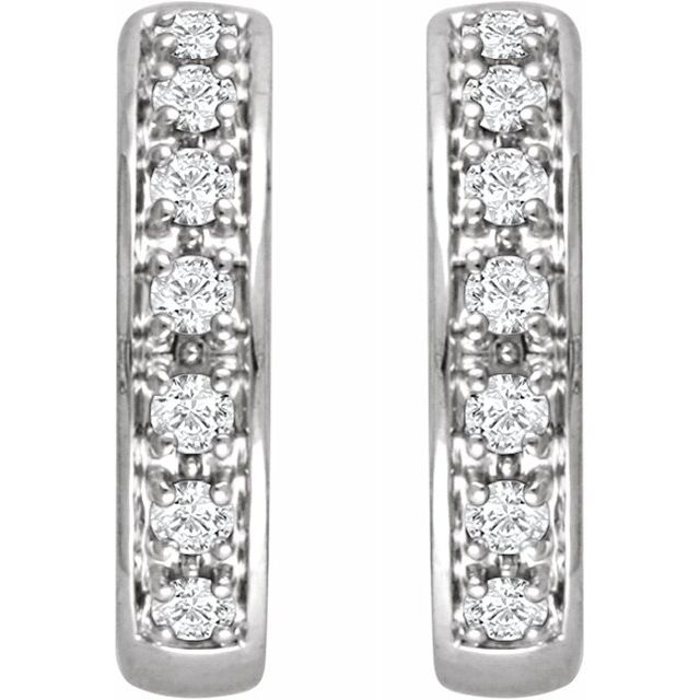 Suzette 14k White Gold Diamond Huggie Earrings