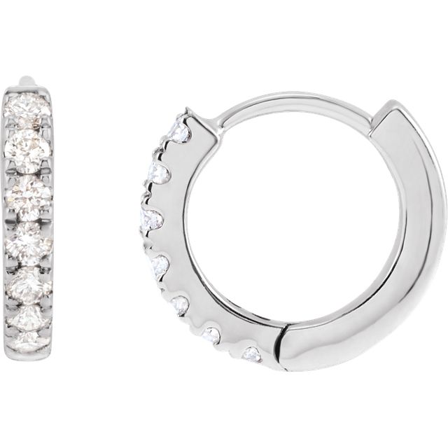 Lab Created Diamond Huggie Earrings 14k Gold
