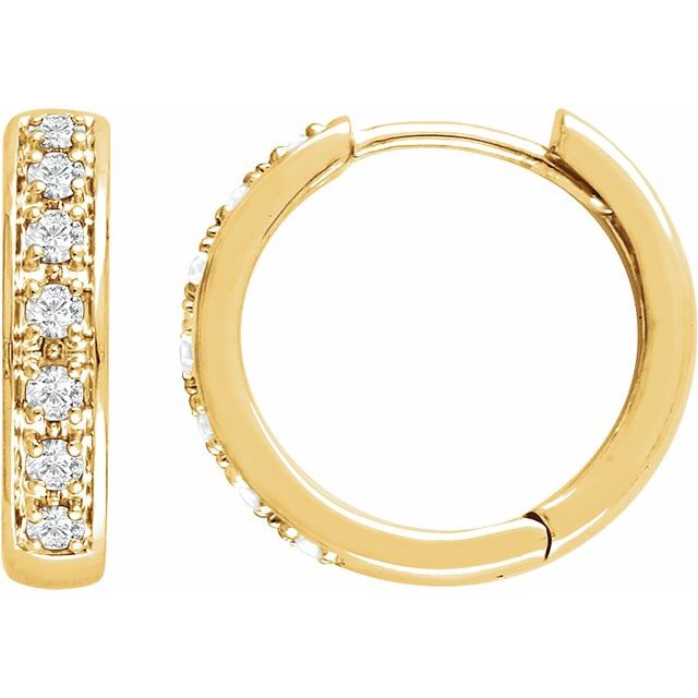 Suzette 14k Yellow Gold Diamond Huggie Earrings