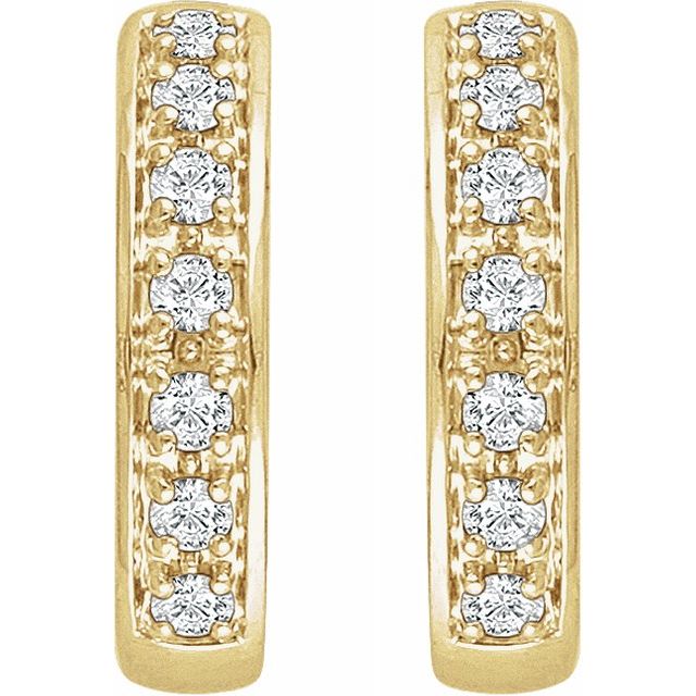 Suzette 14k Yellow Gold Diamond Huggie Earrings