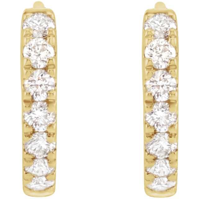 Lab Created Diamond Huggie Earrings 14k Gold