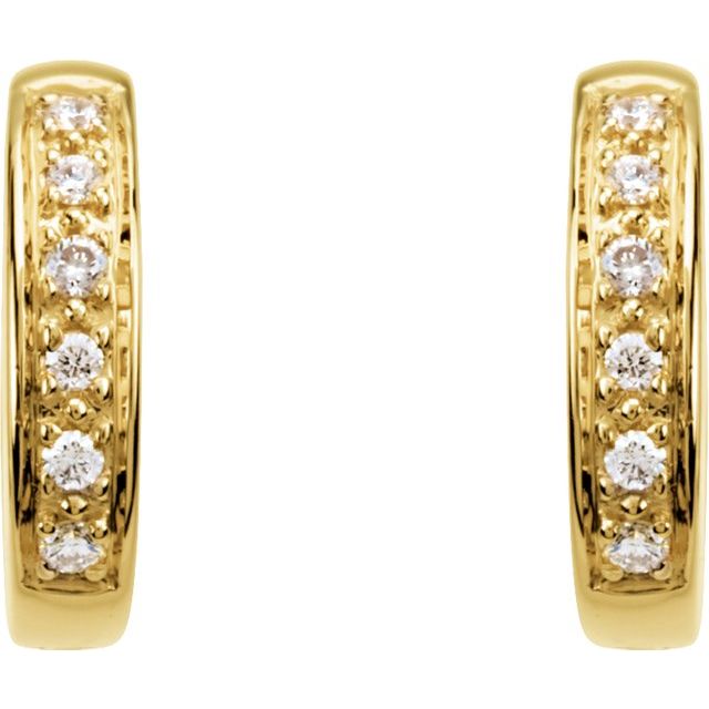 Suzette 14k Yellow Gold Diamond Huggie Earrings
