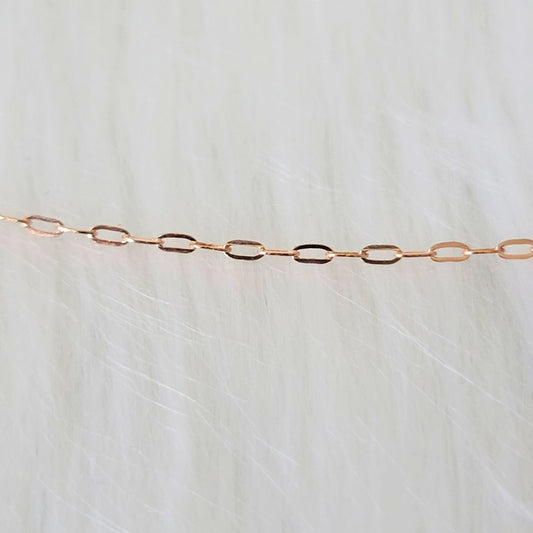 14k Rose Gold Paperclip Permanent Jewelry Chain
