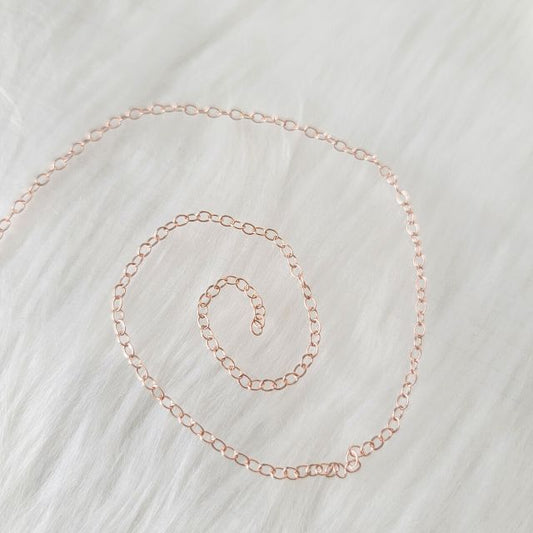 14k Solid Rose Gold Oval Link Permanent Jewelry Chain