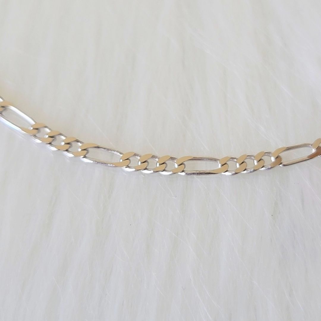 14k White Gold Figaro Permanent Jewelry Chain