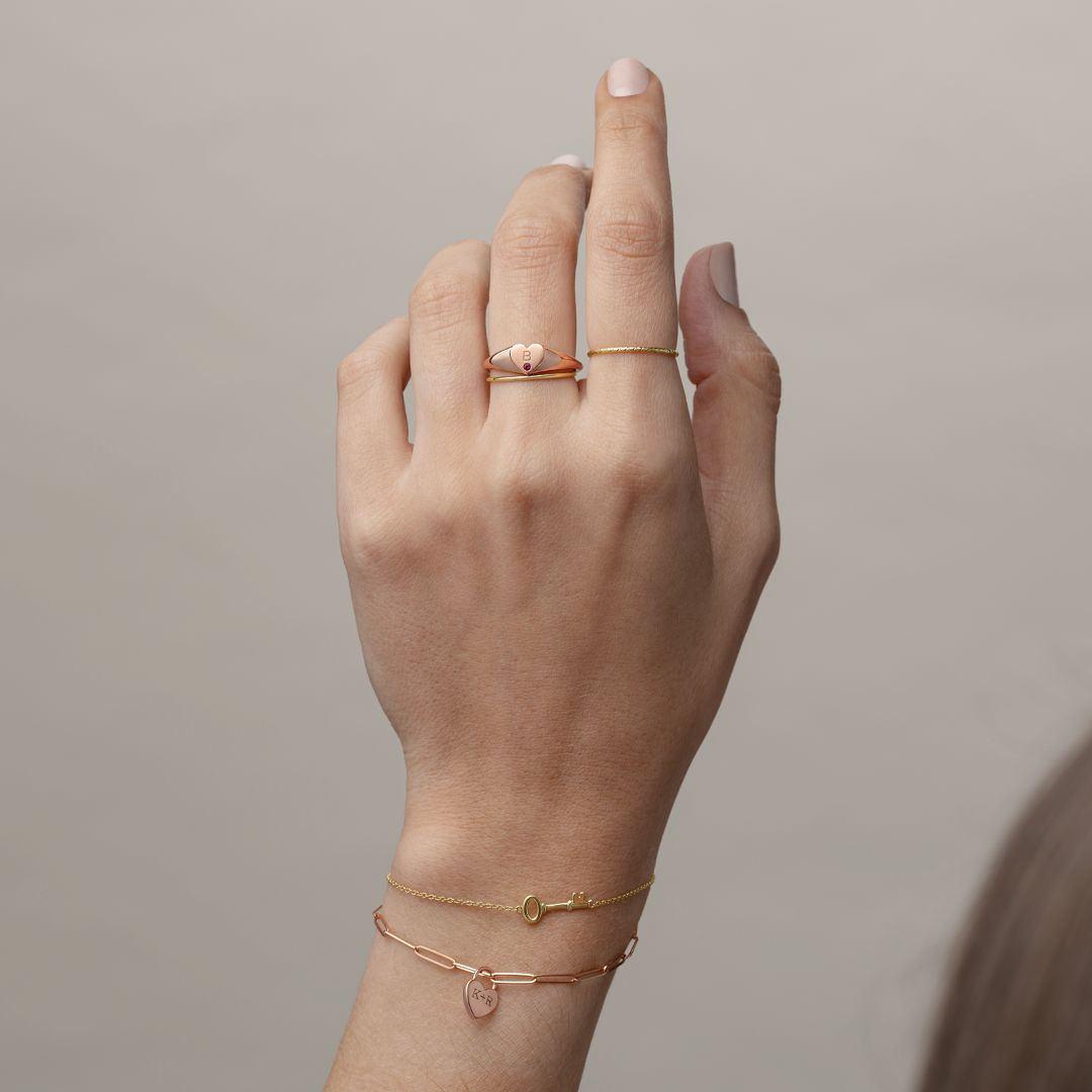 Permanent Jewelry Yellow Gold with Charm Embelishments