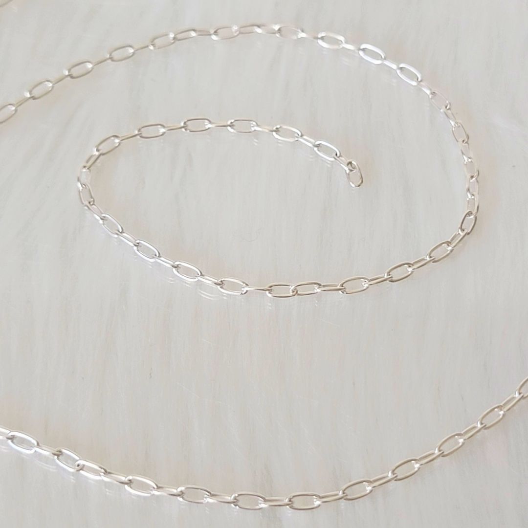 Sterling Silver Oval Link Permanent Jewelry Chain
