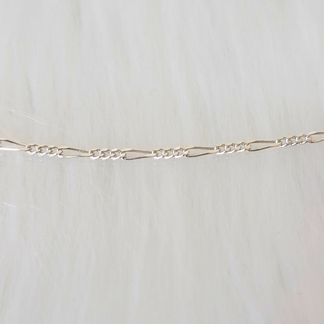 Sterling Silver Figaro Permanent Bracelet Chain Close UP