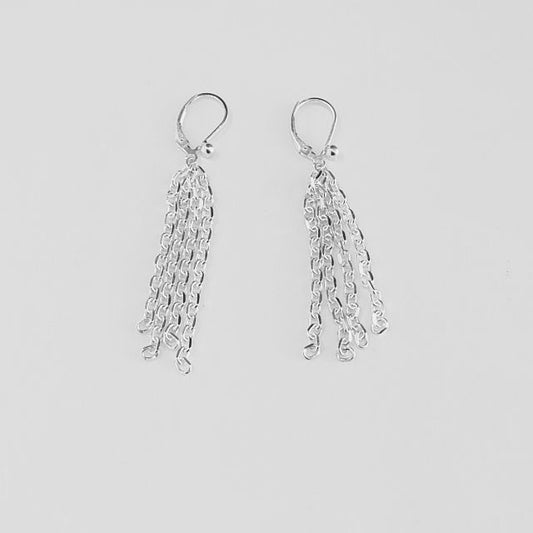 Multi-Strand Waterfall Chain Earrings