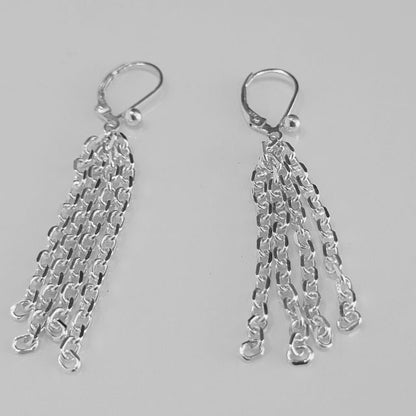 Multi-Strand Waterfall Chain Earrings