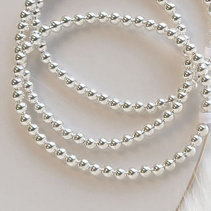 Sterling Silver Stretch Beaded Bracelet