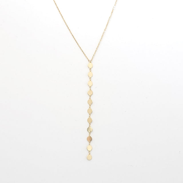 Goddess 14k Gold Sequin Drop Necklace-Clearance