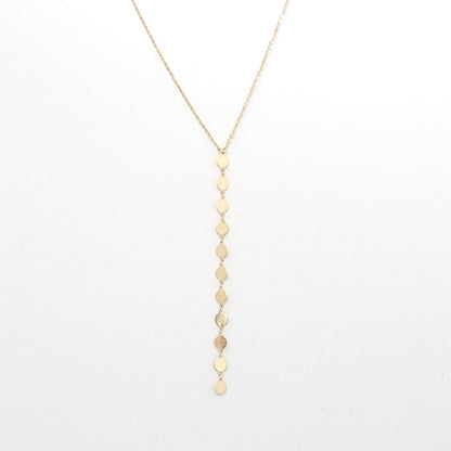 Goddess 14k Gold Sequin Drop Necklace-Clearance