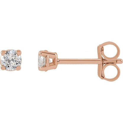 Lab Created Diamond Solitaire Stud Earrings in 14k Gold
