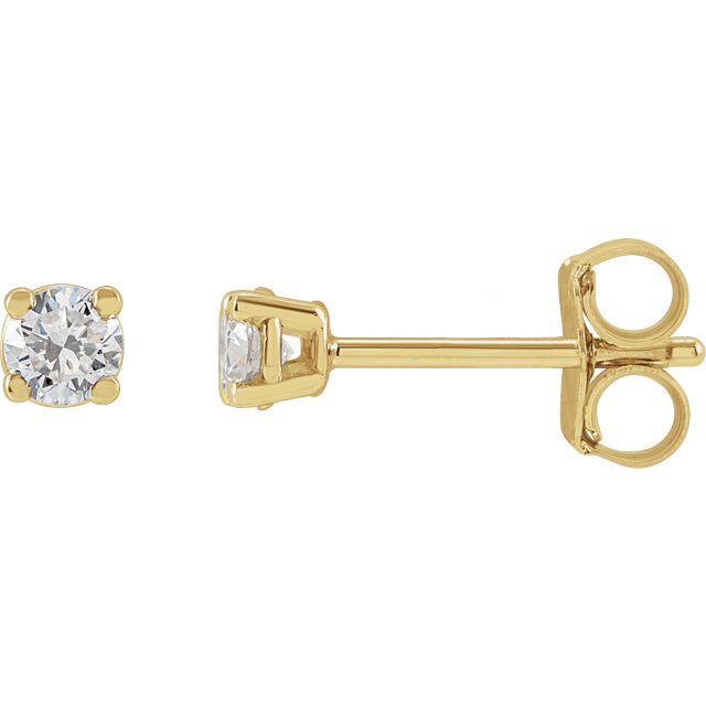 Lab Created Diamond Solitaire Stud Earrings in 14k Gold