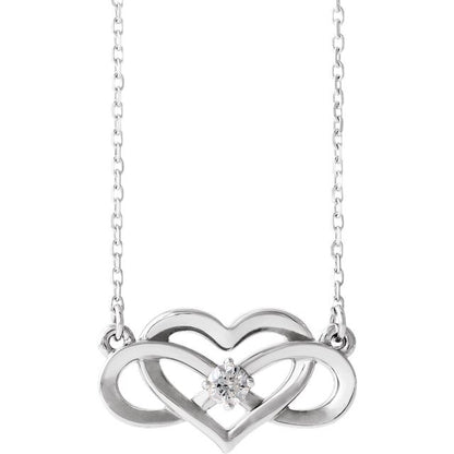 Love Always 14k White Gold Diamond Accented Infinity Heart Pendant Necklace