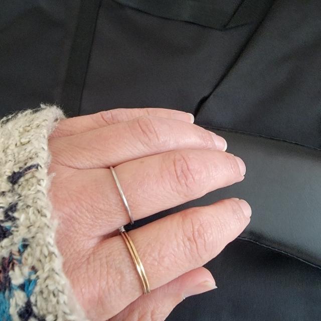 Triple Band Multi Color Stack Rings 14k Gold