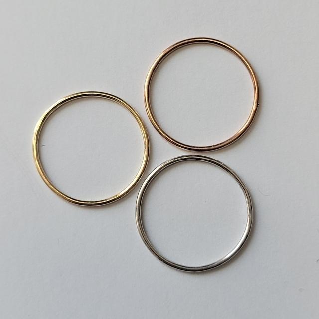Triple Band Multi Color Stack Rings 14k Gold
