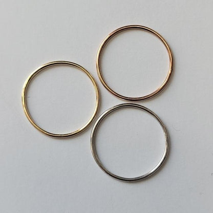 Triple Band Multi Color Stack Rings 14k Gold