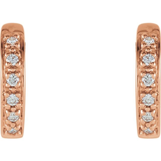 Suzette 14k Rose Gold Diamond Huggie Earrings