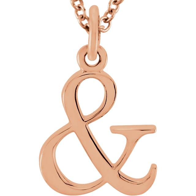 & Ampersand Symbol 14k Gold Necklace