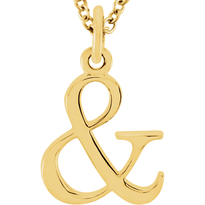 & Ampersand Symbol 14k Gold Necklace