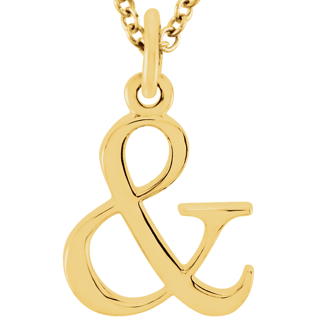 & Ampersand Symbol 14k Gold Necklace