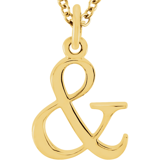 & Ampersand Symbol 14k Gold Necklace