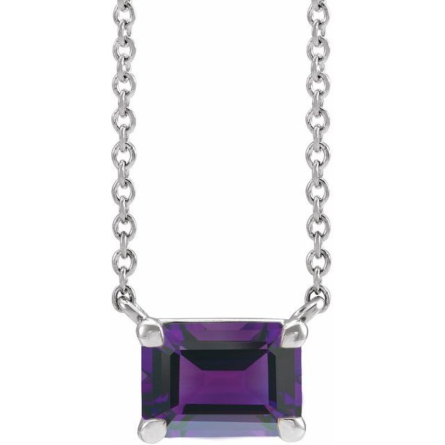 Tori Emerald Cut Amethyst Emerald Cut Pendant Necklace