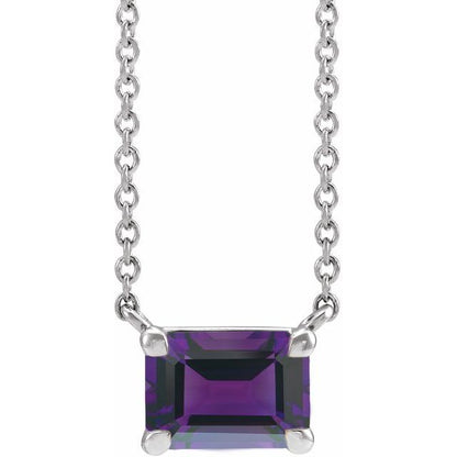 Tori Emerald Cut Amethyst Emerald Cut Pendant Necklace