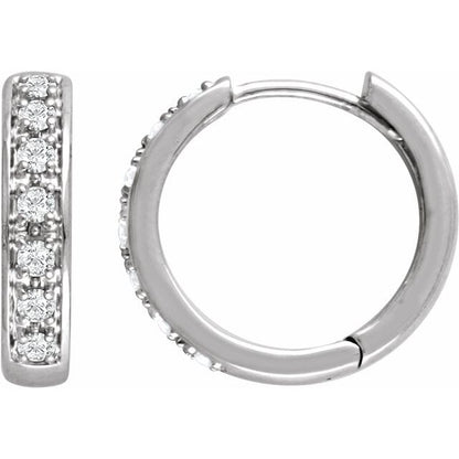 Suzette 14k White Gold Diamond Huggie Earrings