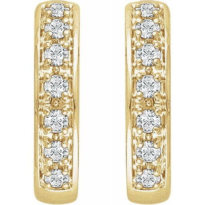 Suzette 14k Yellow Gold Diamond Huggie Earrings