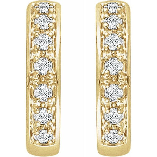 Suzette 14k Yellow Gold Diamond Huggie Earrings
