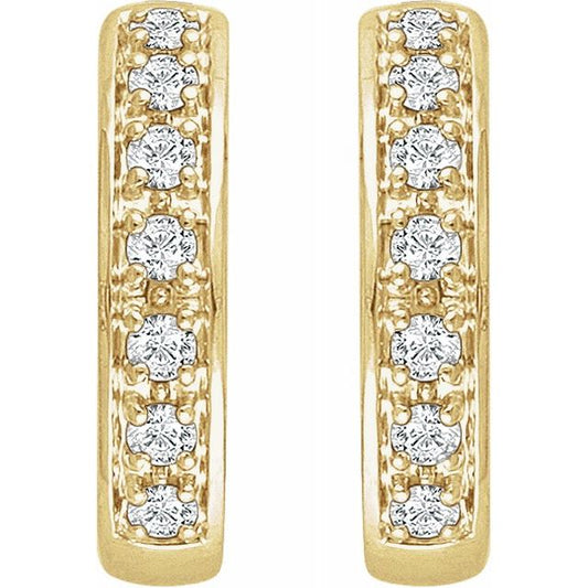 Suzette 14k Yellow Gold Diamond Huggie Earrings