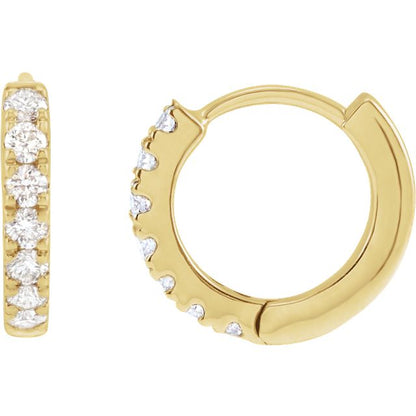 Lab Created Diamond Huggie Earrings 14k Gold