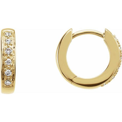 Suzette 14k Yellow Gold Diamond Huggie Earrings